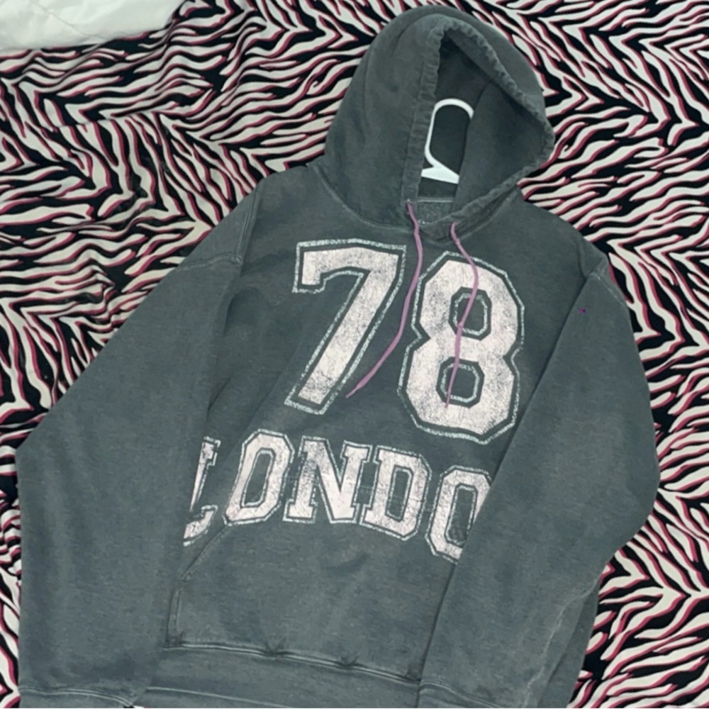 PacSun Charcoal Hoodie with London 78 Print